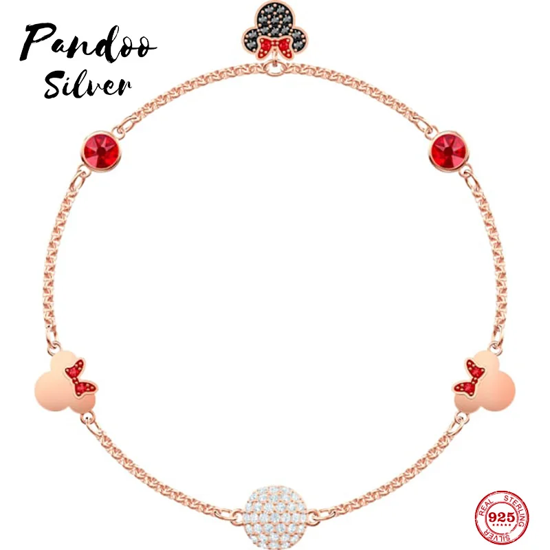 PANDOO модный очаровательный оригинальный 1:1 из чистого серебра 925 пробы милый