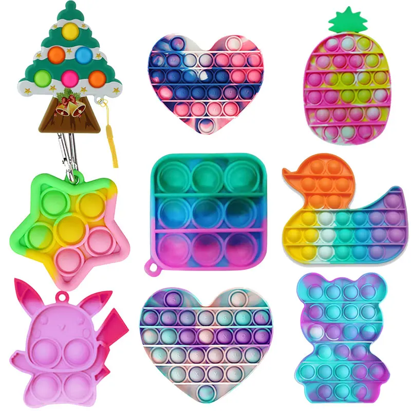 

Funny Lot SizeToy Fidget Toys Push Bubble School Bag Board Pendant Hot Sale Adult Pop Decompression Toy Children Anti-Stress
