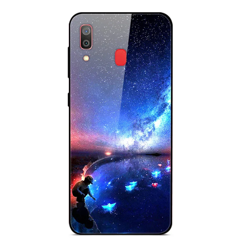 57 B для samsung Galaxy A30 чехол A 30 стеклянный жесткий чехол для телефона s для samsung Galaxy A30 чехол A20 Мягкий Бампер закаленное покрытие 6,4 - Цвет: 57