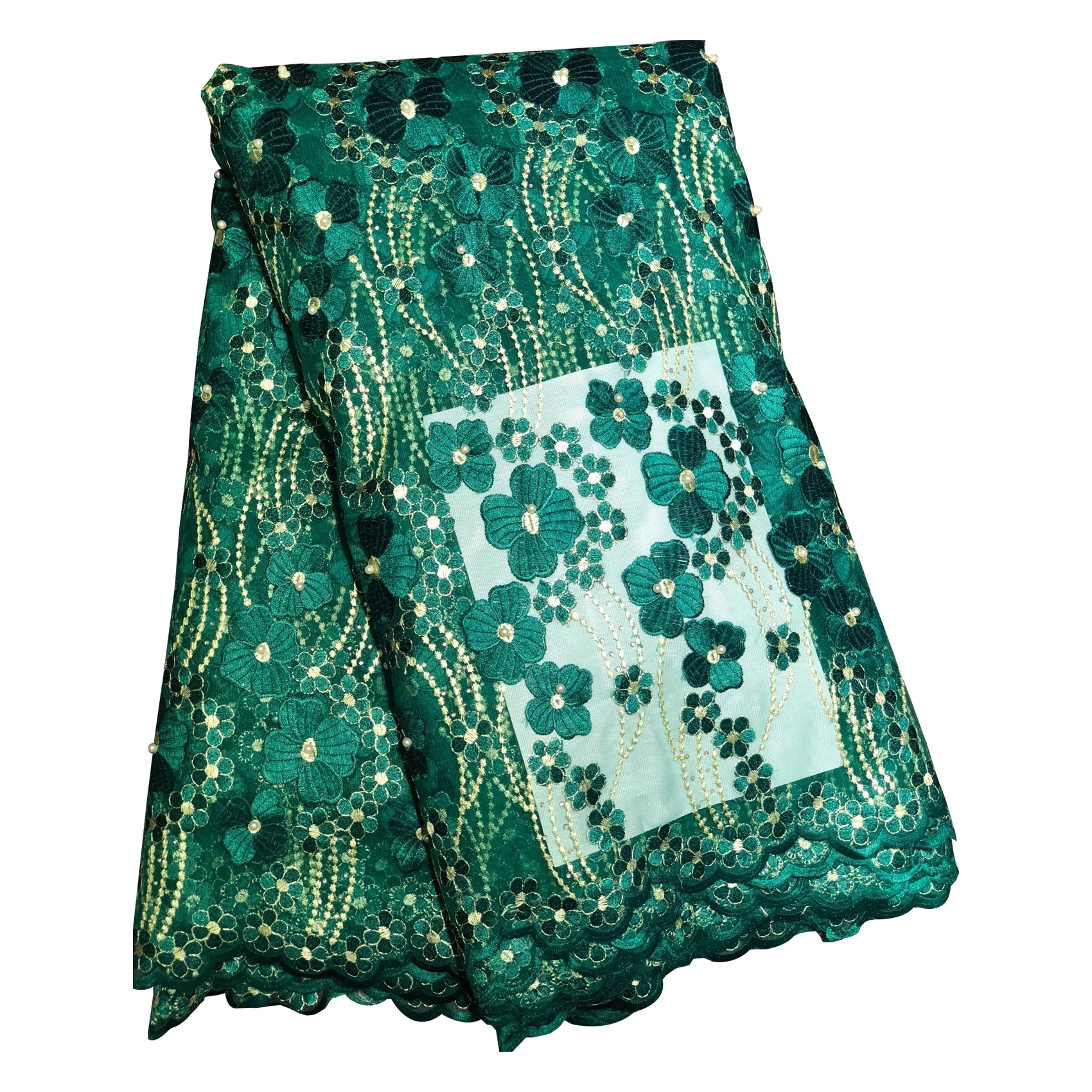 Французская кружевная ткань с бисером 2019 Высококачественная популярная