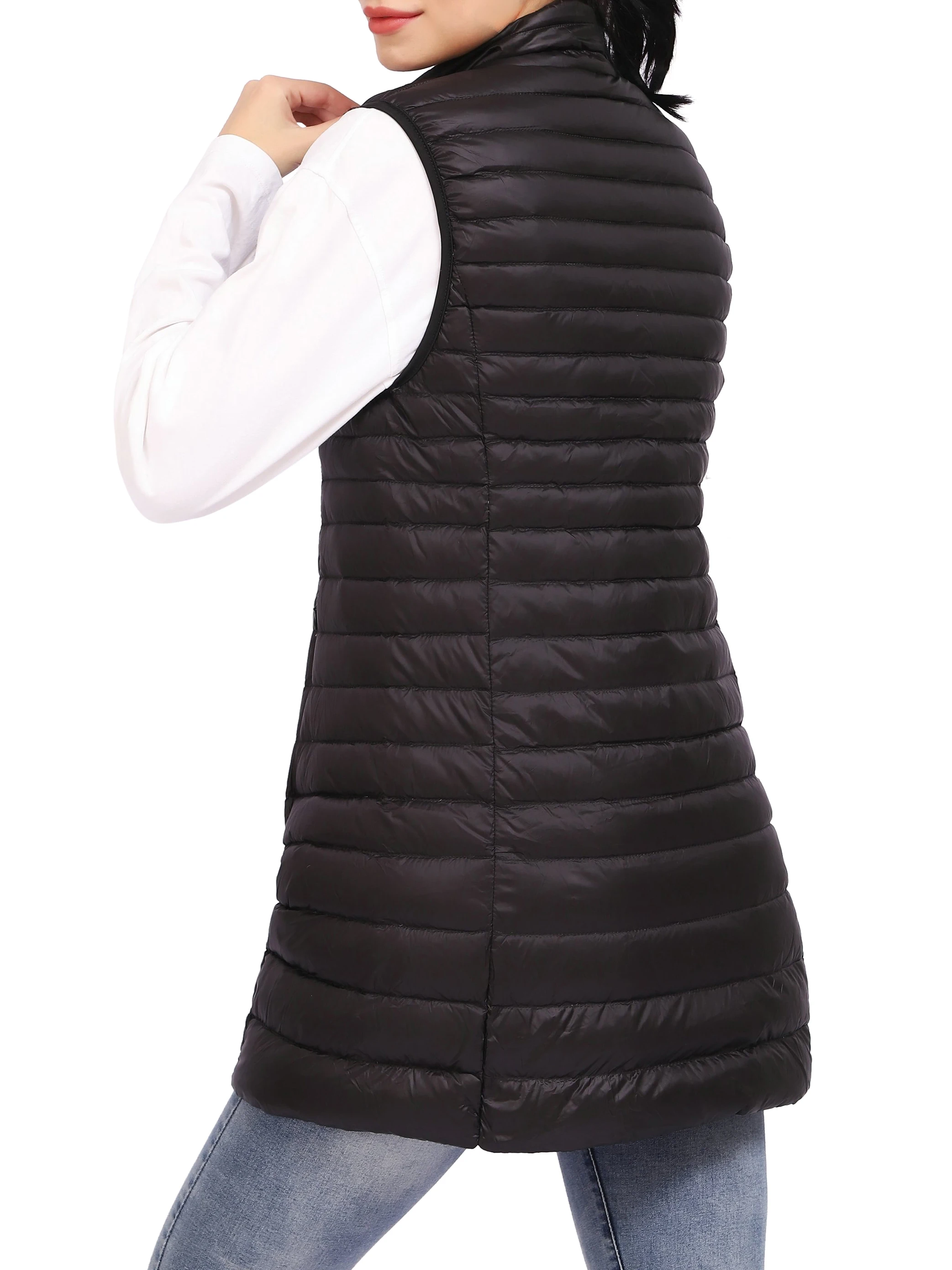 Жилеты для женщин куртка без рукавов 2020 Черное Женское пальто с