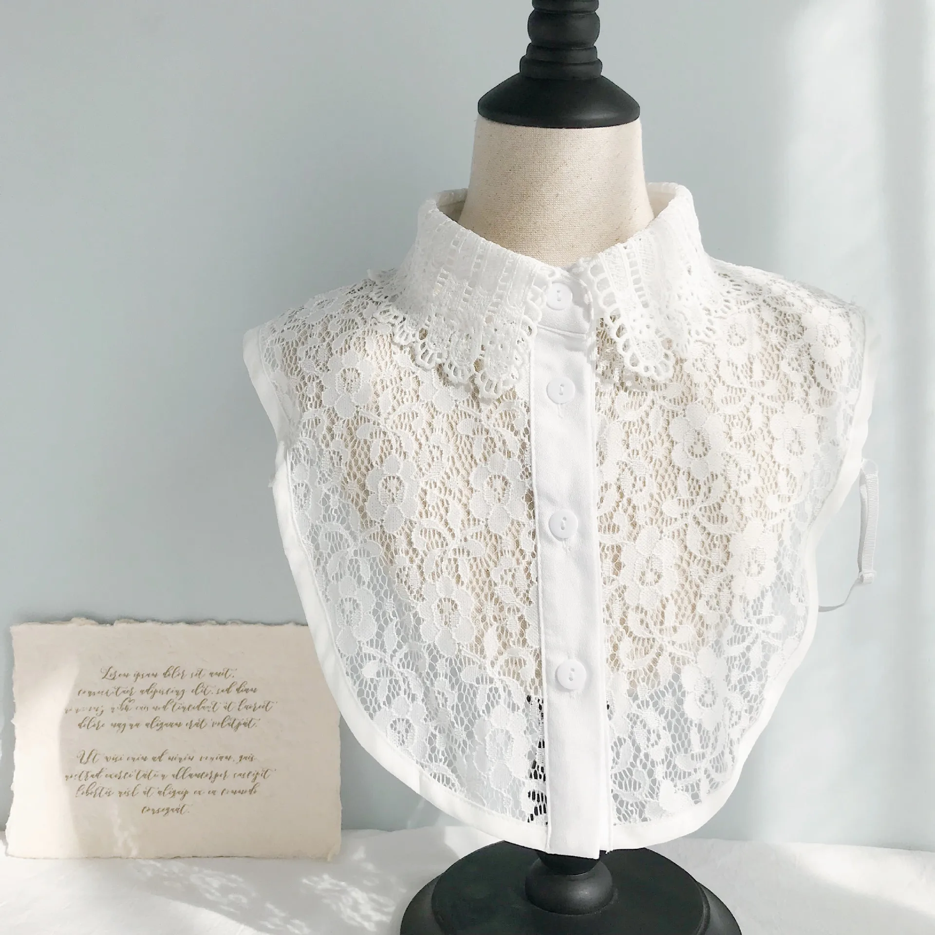 

2021 New Styles Women Lace Fake Collar Cloud Shoulder False Doll Collar Shirt Detachable Collar Necklace aesthetic Shawl Wrap