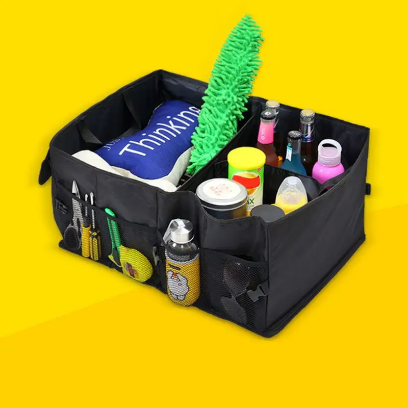 Черная Складная автомобильная сумка для хранения на заднюю часть багажника