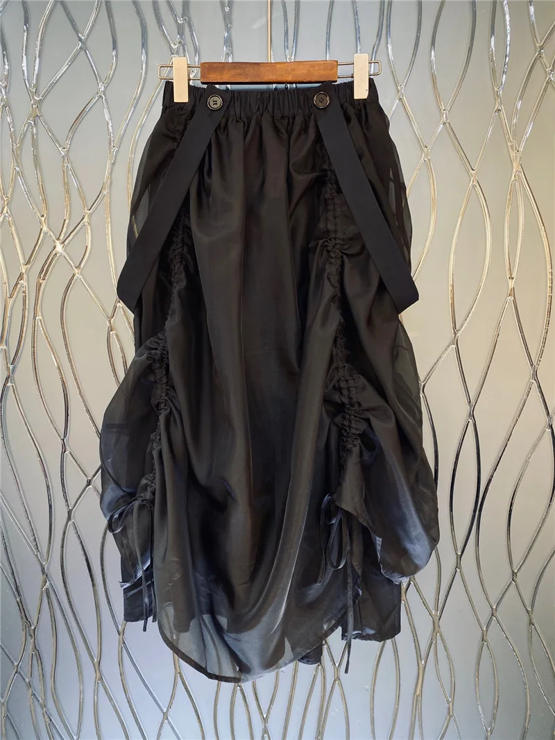 

DEAT 2021 new spring and summer fashion women clothes high waist asymmetrical patchwork halfbody skirt female clothes WP44601