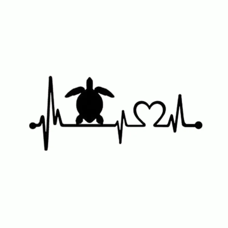 

JuYouHui Exterior Accessories Decal Car Sticker Turtle Heartbeat Lifeline Waterproof and Sun Protection Sticker KK 20cm