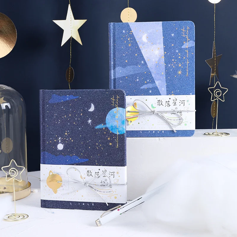 

Galaxy Memories" Series Hardcover Color Inner Page Notebook Hand Grand Book Journal Student Poison