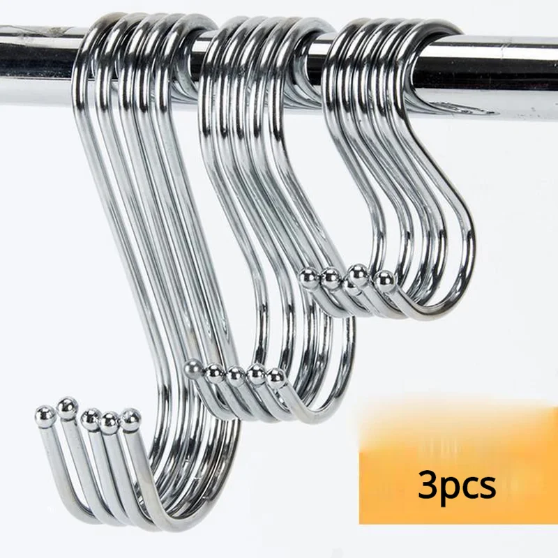 

3pcs/lot S Shaped Hooks Kitchen Hanger Storage Holders Organizer Household