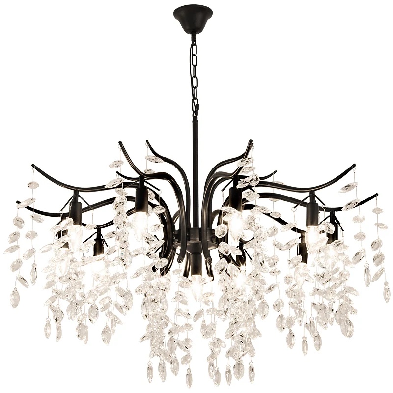 

American Meals light living room lamp modern atmosphere K9 crystal lamp dining room bedroom living room Pendant Lights LB32602