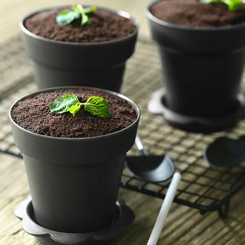 Одноразовый пластиковый горшок 20 комплектов пудинговые чашки для торта чашка