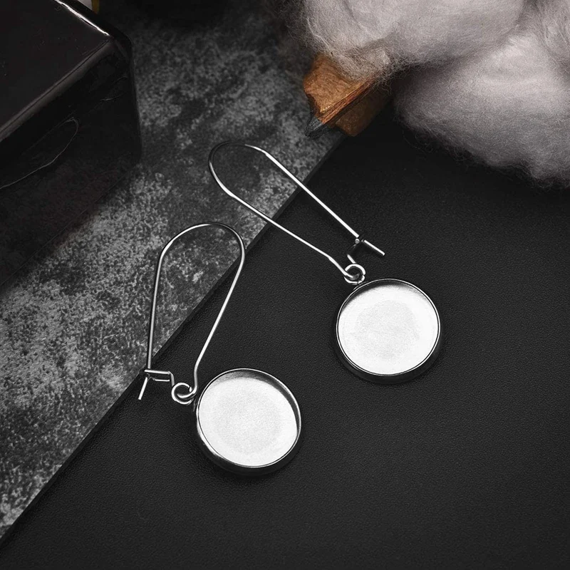 50 шт Серьга ободок кабошон серьга настройки 12 мм Серьги Крючки заготовки для