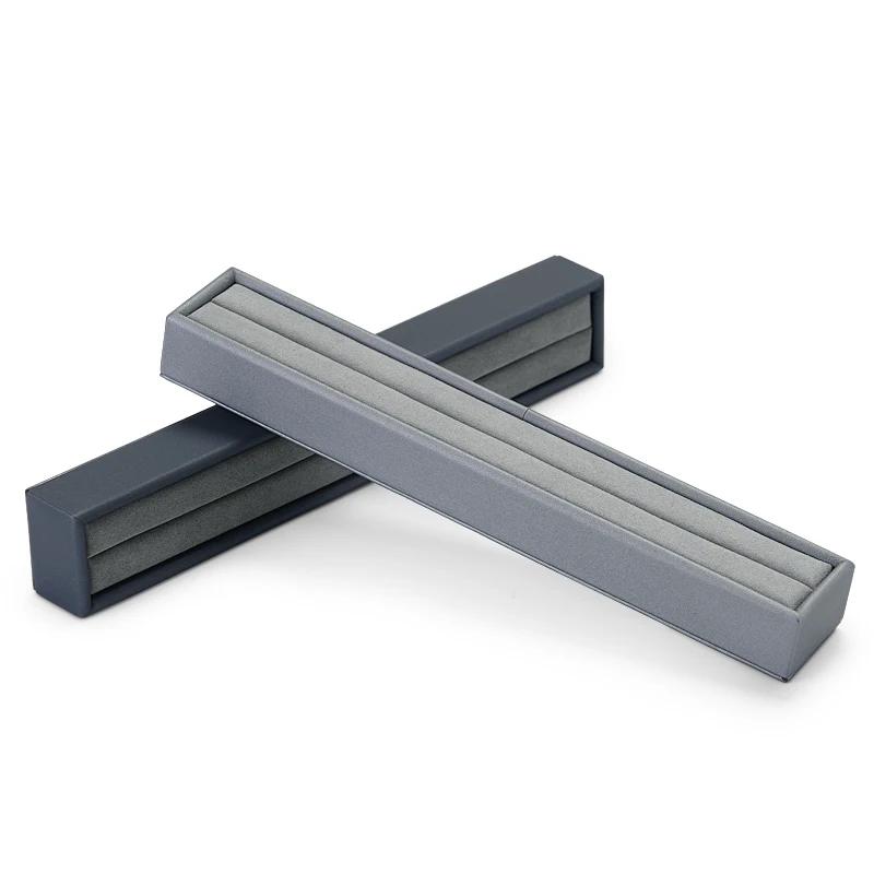 Oirlv Grey PU Leather Ring Display Stand 25*4*2.5cm Ring Organizer Rack with Microfiber Jewelry Organizer Customize