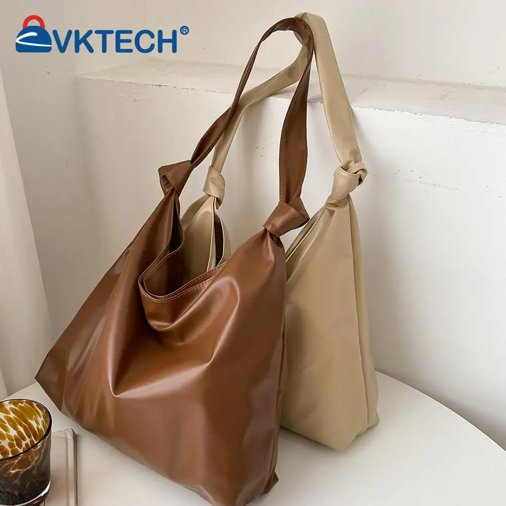 

Fashion Women PU Leather Solid Color Shoulder Tote Bag Casual Ladies Large Capacity Shopping Handbags