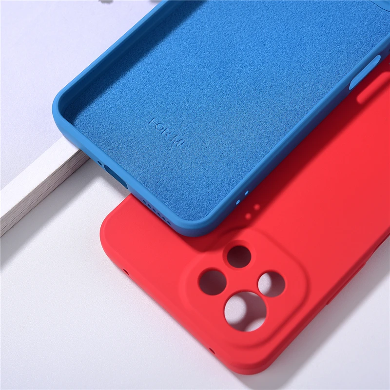 Оригинальный чехол для Mi 11 Lite Xiaomi шелковистый мягкий на ощупь жидкий силиконовый