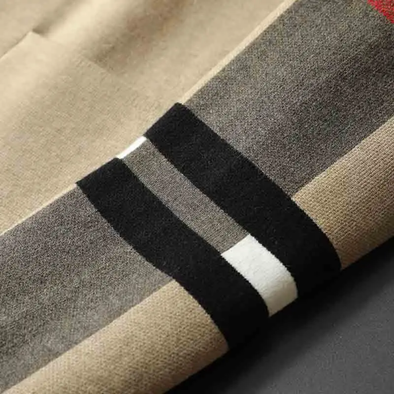 european designer autumn winter luxury mens high end classic plaid knitted cardigan sweater casual jacket fashion brand free global shipping