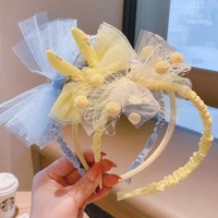 korean version of childrens net yarn bow tie headband princess hair accessories girlshairpin headband babycute head accessories