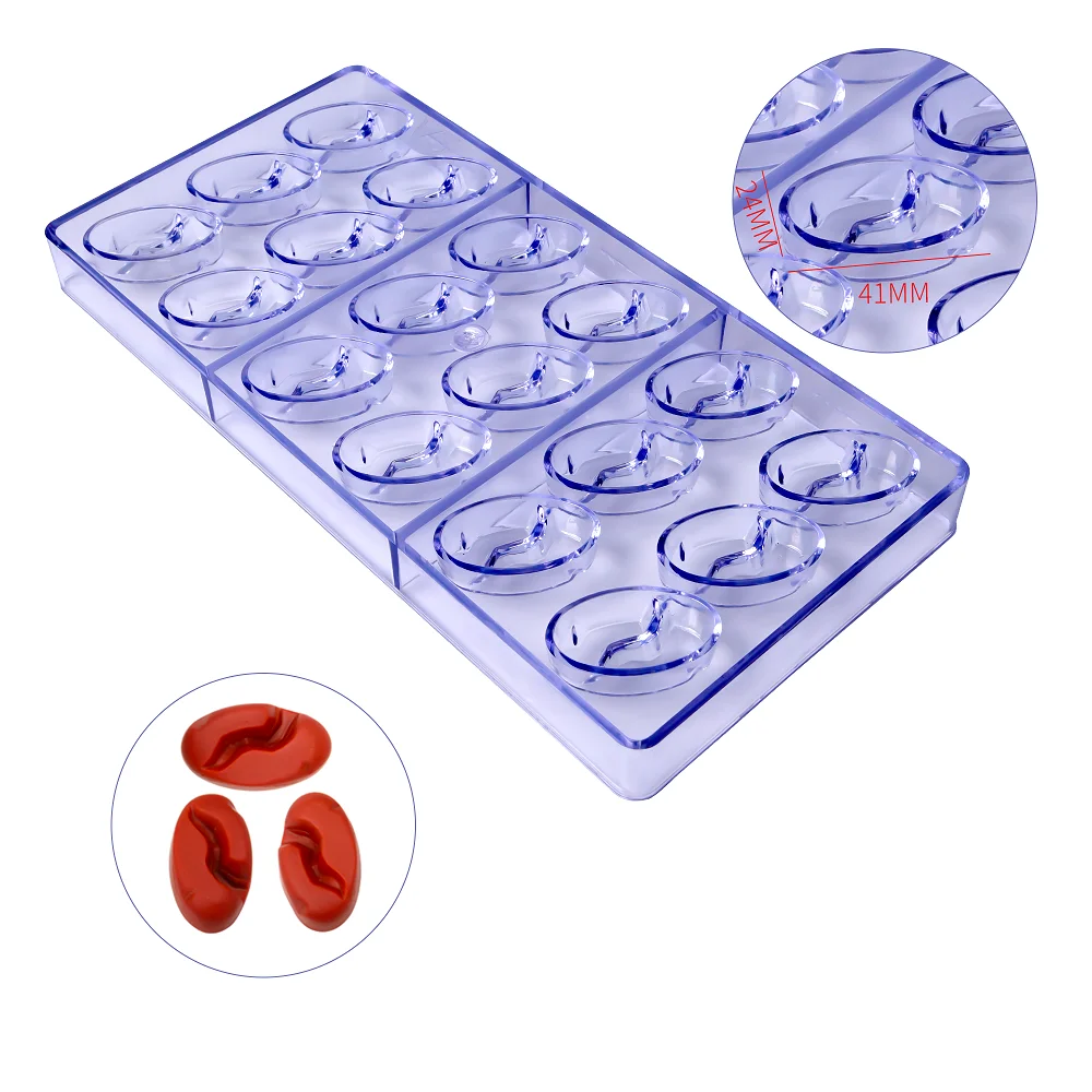 

Free Shipping New Plastic 18 Pieces Oval Pattern Shapes DIY Baking Chocolate Mold CC0060