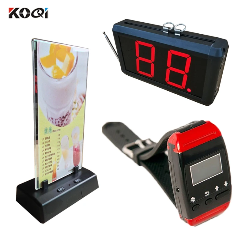 Waiter Call System Electronic Customer Calling Buzzer for Service K-G2 with Menu Holder Wireless Paging Restaurant Equipment