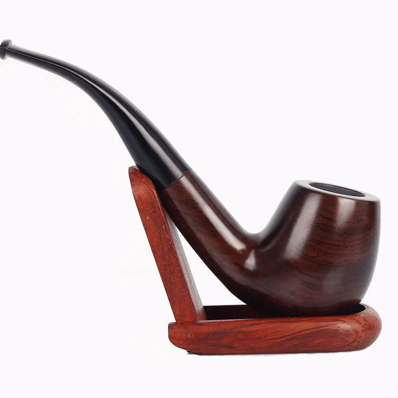 

Handmade ebony pipe, curved handle, smoking set, pipe filter accessories