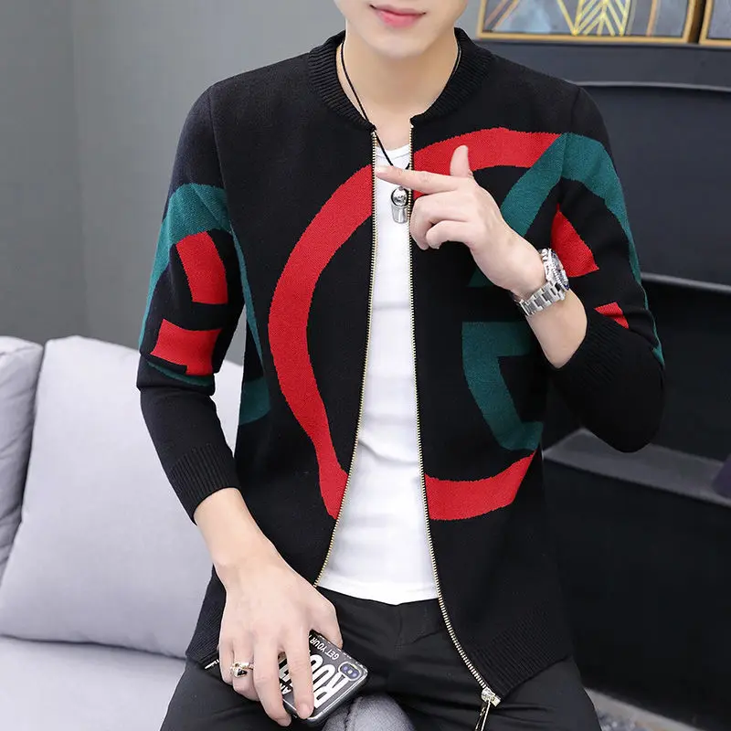 

Europe and the United States 2021 knitting cardigan man autumn sweater jacket business casual men's clothing of cultivate one's