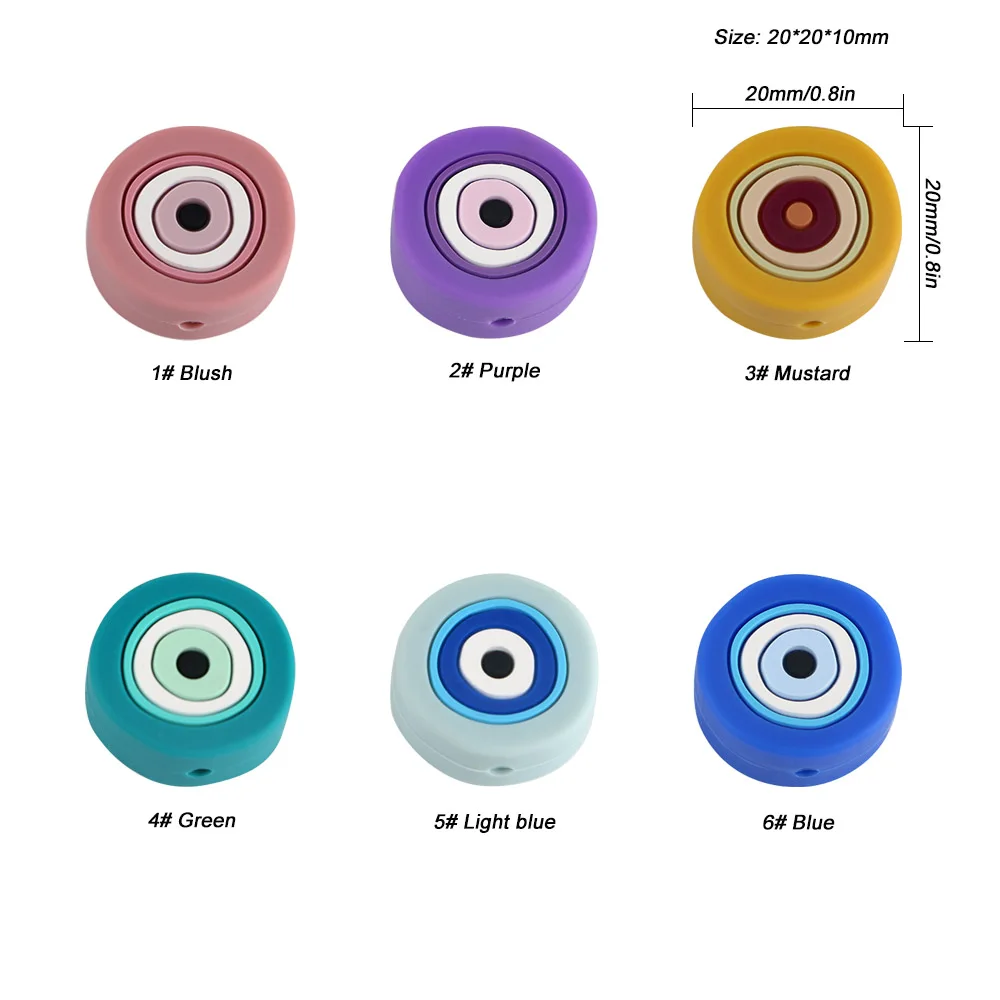 Sunrony-juguetes de dentici&oacute;n para beb&eacute;, mordedor de dibujos animados, Ojos de &Aacute;ngel, animales, roedores para cadena de chupete, juguetes de grado alimenticio, 50 Uds.-4