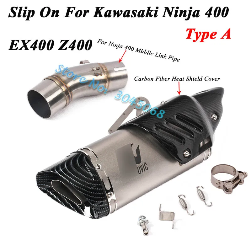 Type A Слипоны для Kawasaki Ninja 400 EX400 Z400 мотоцикл Yoshimura глушитель выхлопной трубы модифицированный мото среднего соединения глушитель дБ убийца - Цвет: Type A