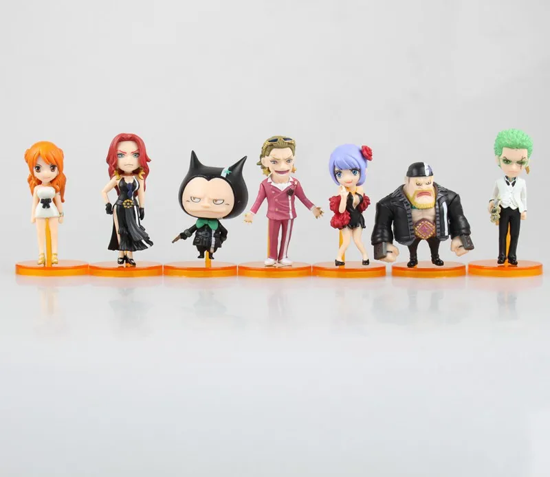 One Piece Anime WCF Ace Zoro Tina 7pcs/set PVC Action Figure Collection Model Toy | Figures