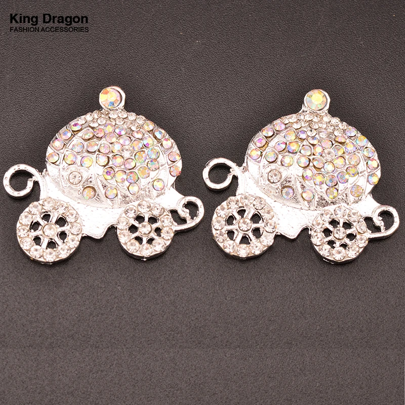 New Arrival Rhinestone Princess Carriage AB Color Used On Hair Craft Flat Back 20pcs/lot 32MM KD282 | Дом и сад