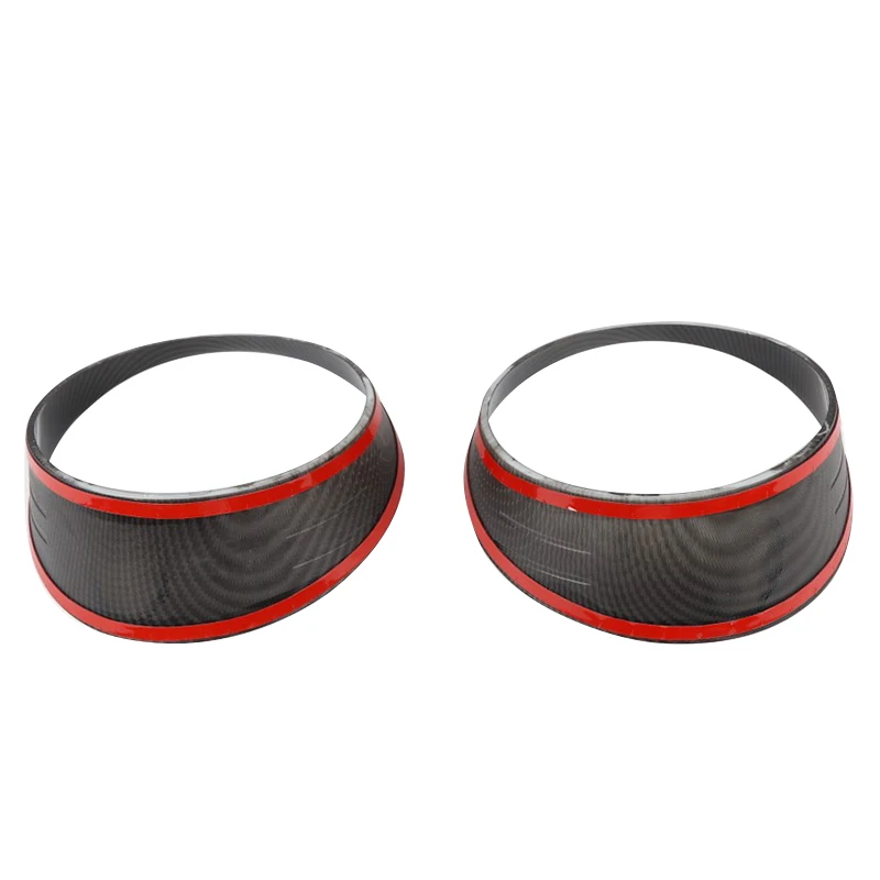 

Car Carbon Fiber Black Texture Front Headlight Bezels Lamp Cover Trim fit for Jeep Wrangler JL 2018 2019