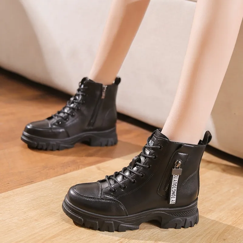 

2021 Autumn And Winter New Martin British Style Thick-soled Non-slip Lightweight All-match Women's Boots