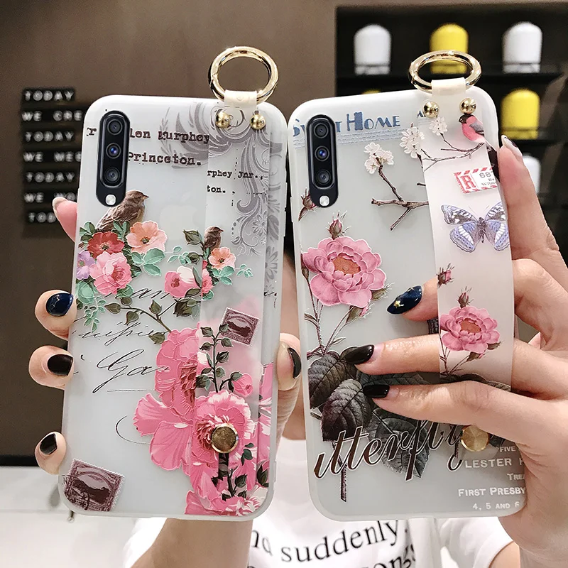 SoCouple ремешок чехол для samsung Galaxy S9 S8 S10 плюс S10e Note 8, 9, 10, плюс A40 A50 A70 A20 A10 A30 чехол для телефона из ТПУ с принтом держатель чехол