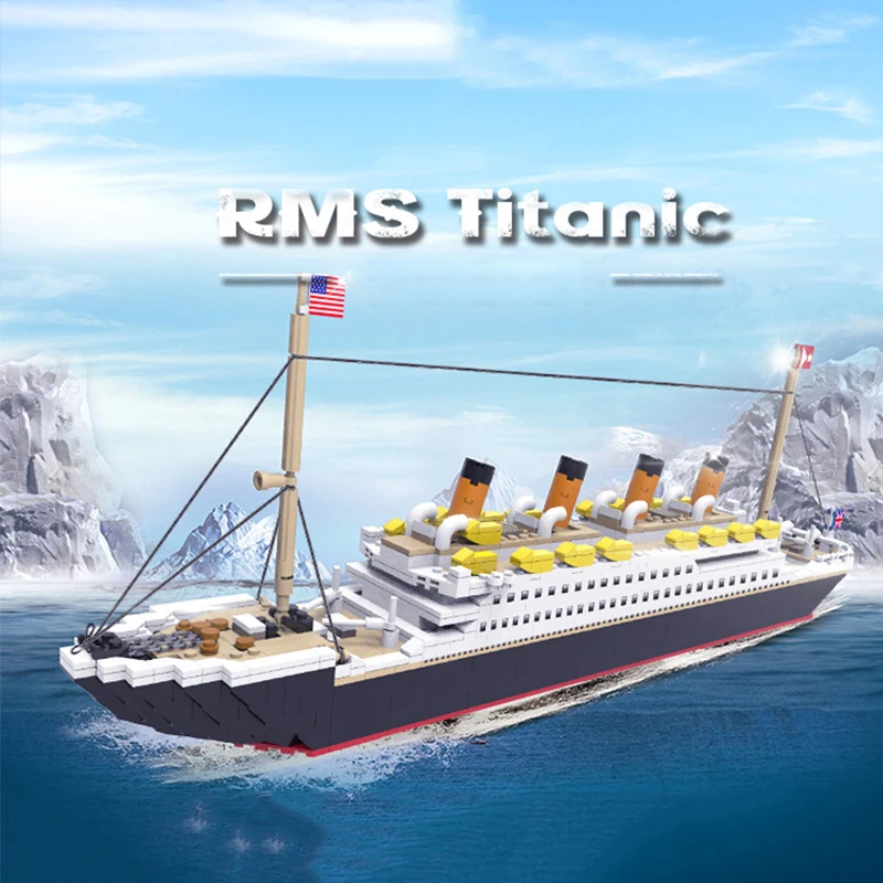

Mailackers WW2 Creator Expert Titanic Cruise Line Building Blocks War WW2 Battleship Bricks Toy For Children