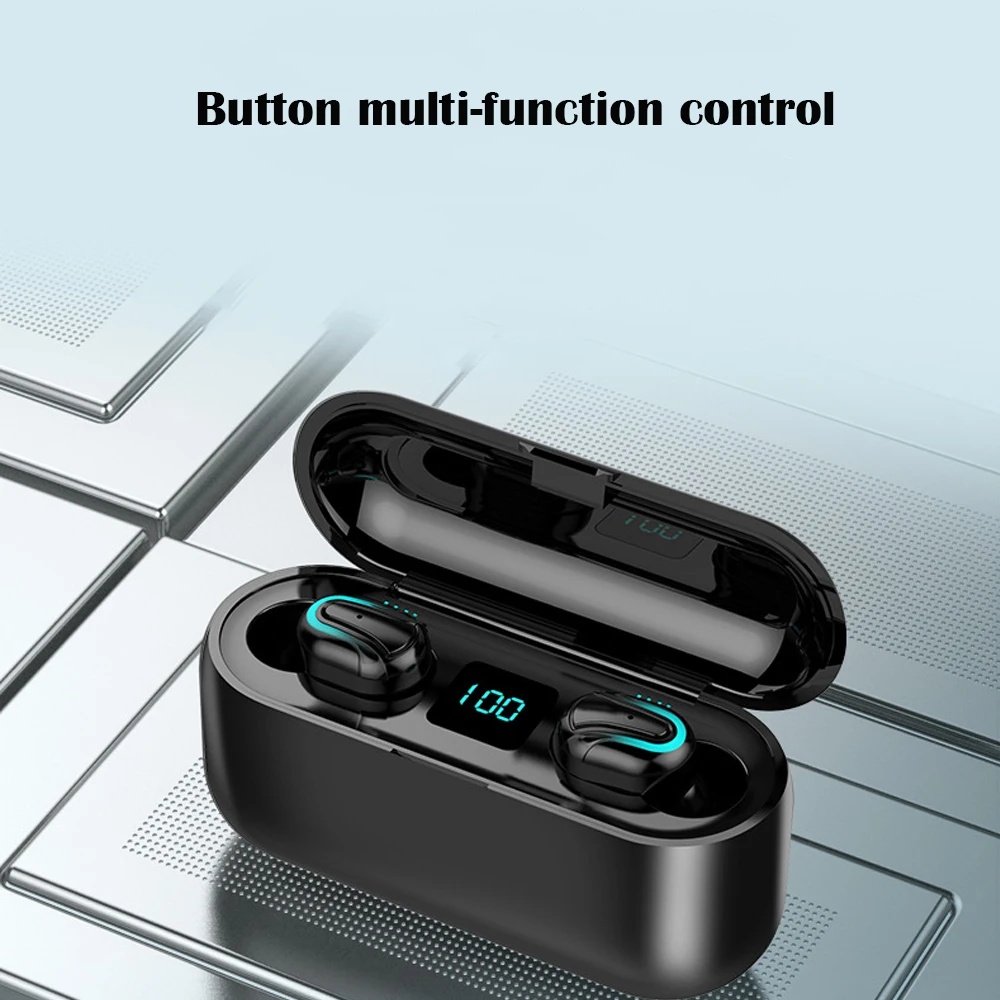 Exuanfa Bluetooth наушники 5 0 TWS мини беспроводная гарнитура с дисплеем питания зарядной