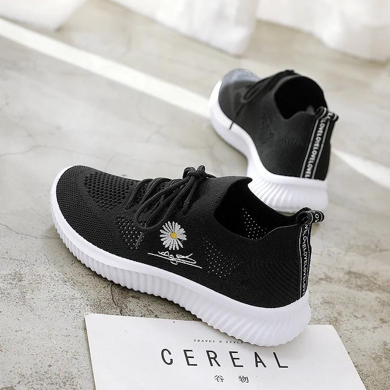 

Spring/Autumn New Women Shoes Luxury Brand Flats Shoes Woman Mesh Breathable Sneakers Women Casual Lace-up Ladies Shoes