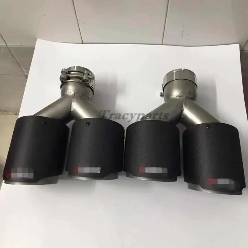 2 шт. левый + правый автомобиль двойной Akrapovic универсальная нержавеющая сталь