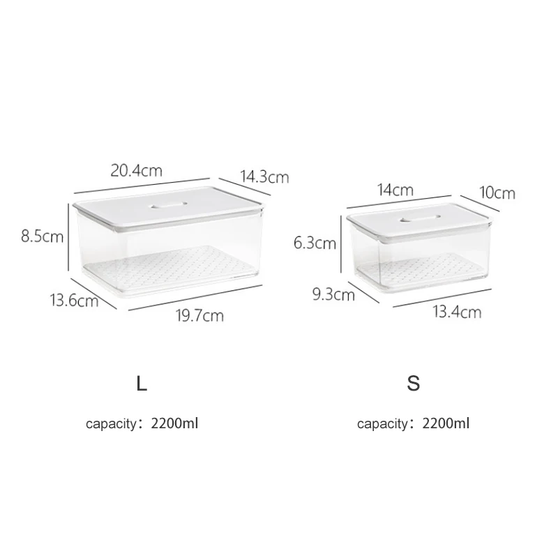 

Plastic Sealed Cans Refrigerator Vegetable and Fruit Keep Fresh Box Kitchen Food Storage Containers Canister Transparent Jar