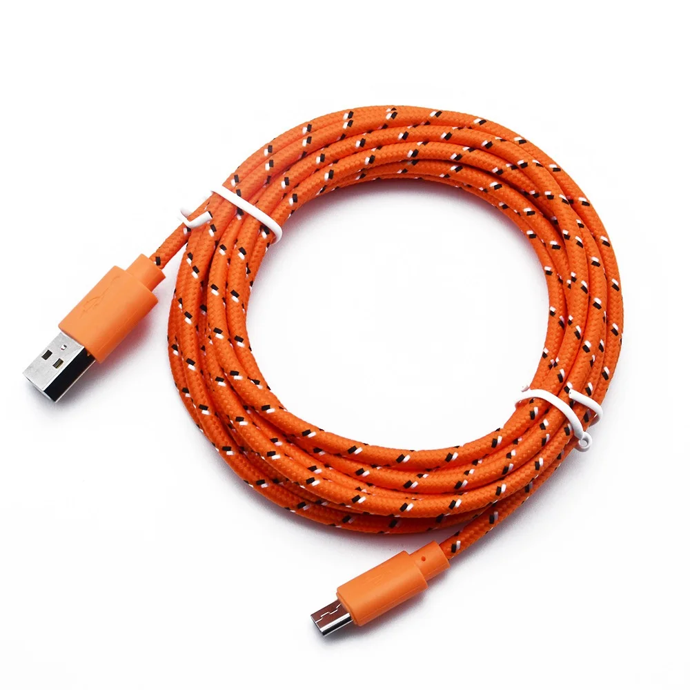 ORANGE Micro Usb кабель 2.4A Быстрая зарядка 1 м/2 м/3 м для samsung Galaxy Note9 type-C Синхронизация данных телефонный кабель для IPhone X XS MAX - Цвет: ORANGE