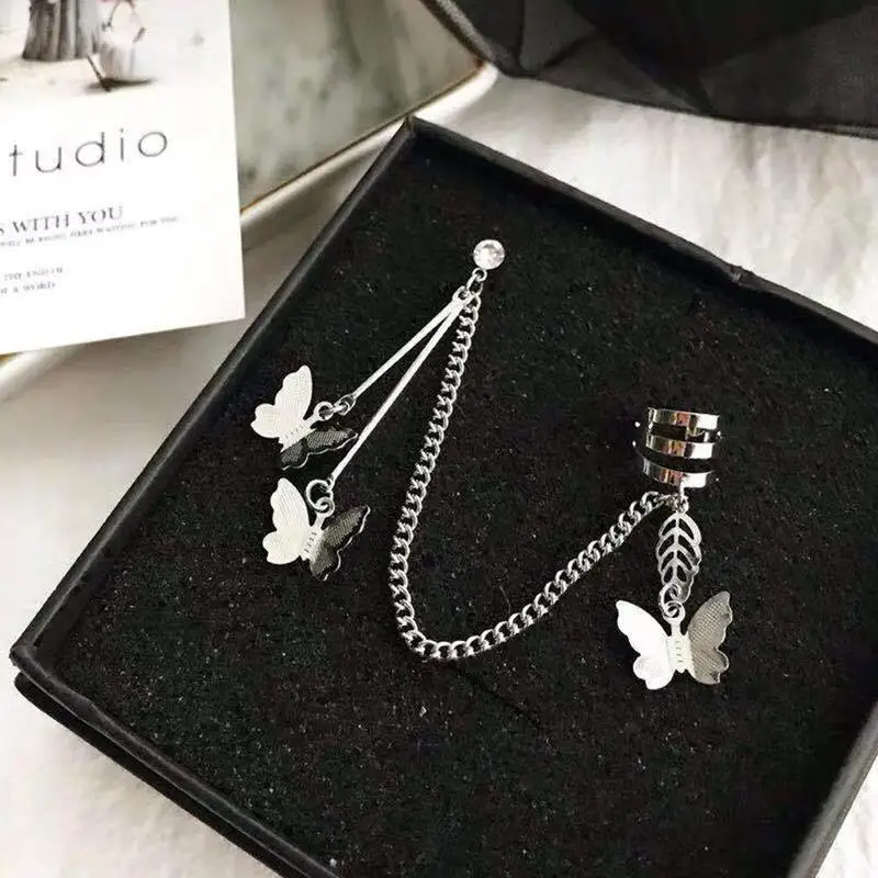 

New Creative Butterfly Cool Pendant Punk Pendant Earrings Lucky Friendship Gift Girl Harajuku Jewelry Female M2P8