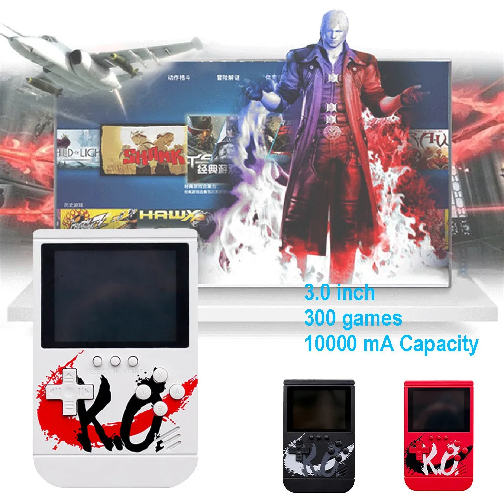 Ёмкость Портативный игровая консоль с 3 0 дюйма 300 игры Мощность банк USB геймпад 2019
