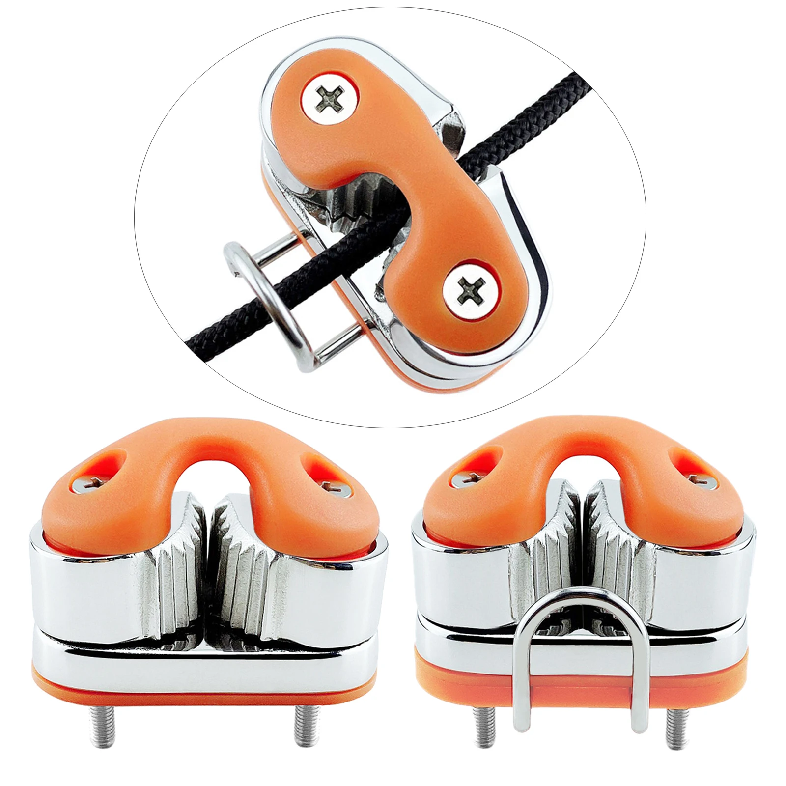 

2 Row Ball Bearing Cam Cleat Wire Fairlead Cam Cleat for Sailboat, Stainless