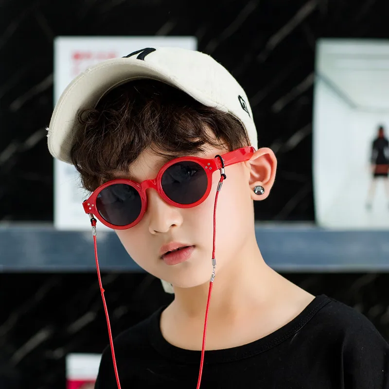 Модные Винтажные очки детские круглые солнцезащитные для детей роскошные