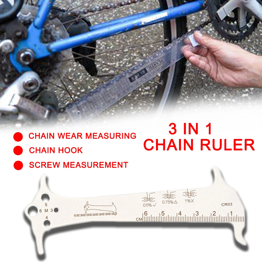 

1pcs Bicycle Chain Wear Indicator Checker Mountain Road Bike MTB Chains Gauge Measurement Ruler Cycling Replacement Repair Tool