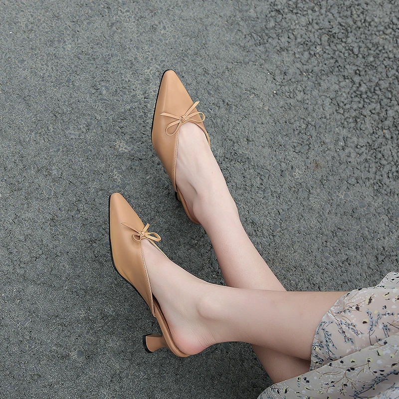 Мюли женские на высоком каблуке сандалии без застежки брендовые шлепанцы лоферы