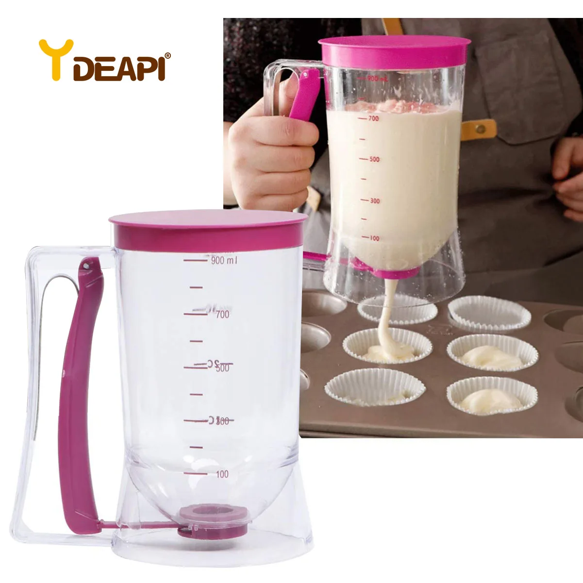 

YDEAPI Cupcakes Pancakes Cookie Cake Muffins Baking Waffles Batter Dispenser Cream Speratator Measuring Cup baking tools