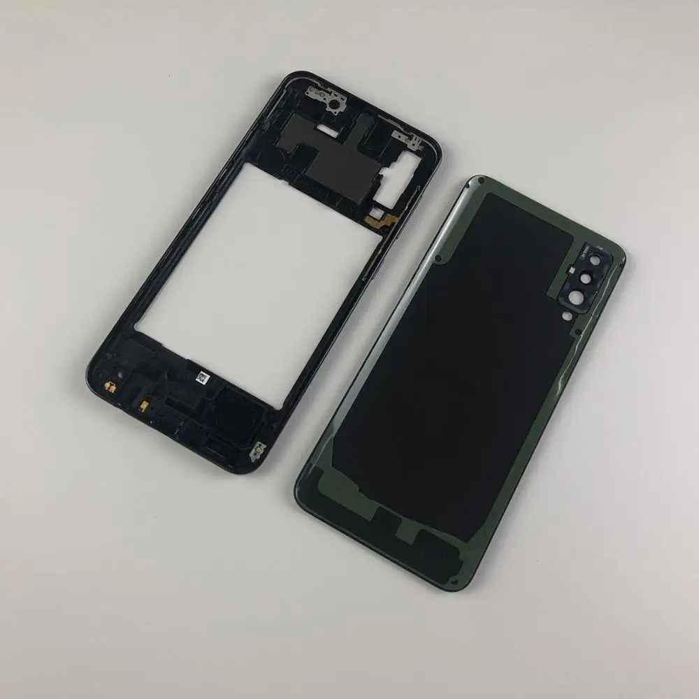 Для samsung Galaxy A50 A505 A505F A505DS корпус средняя рамка Крышка+ задняя крышка батареи задняя крышка+ крышка объектива камеры+ логотип