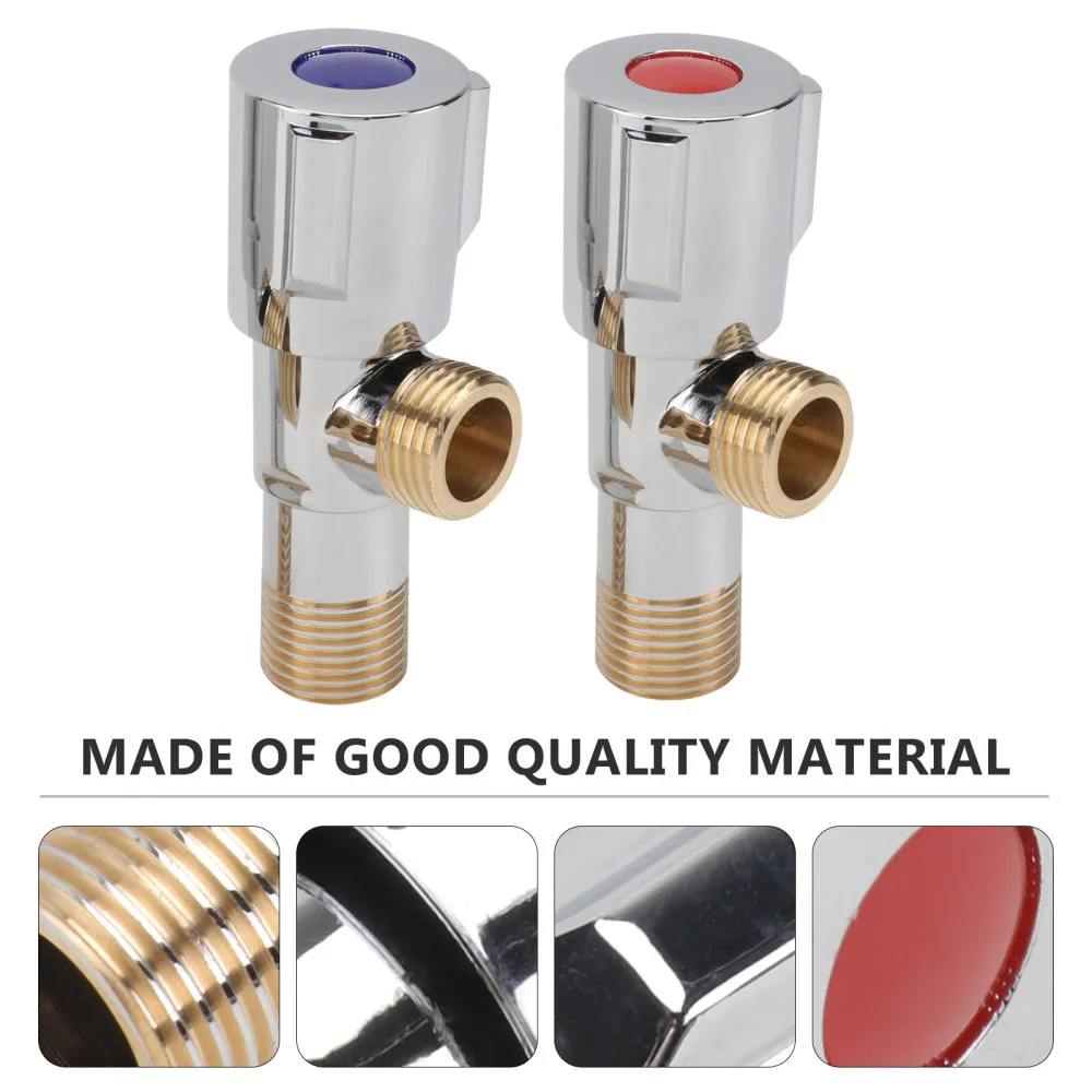

1 Pair Angle Stop Valves Bathroom Water Shut Off Valves Flow Control Valves