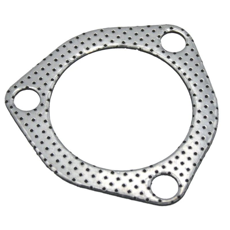 3PCS Easy Install Car Triple-cornered 3 Bolt High Exhaust Gasket Flange 2.5 Inch |