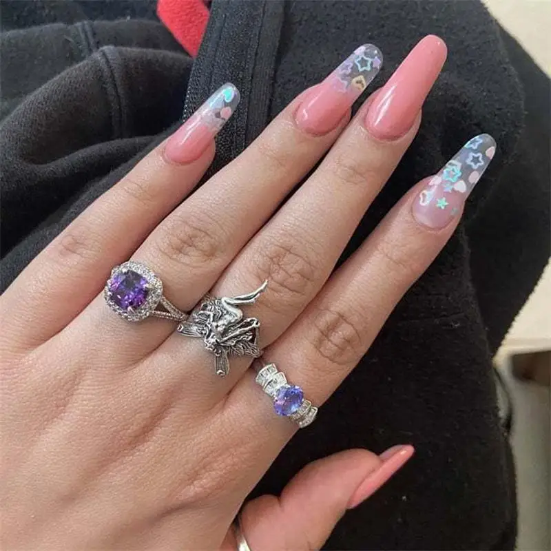 

Vintage Silver Colour Angel Wings Ring Holy Simple Punk Women's Ring Club Gift Men's Accessories Unusual Gothic Jewelry