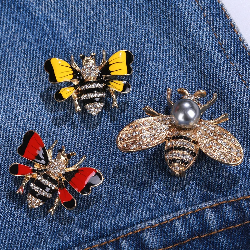 Новинка 42 стиля брошь в виде пчелы жемчужная Хрустальная es для женщин Женская