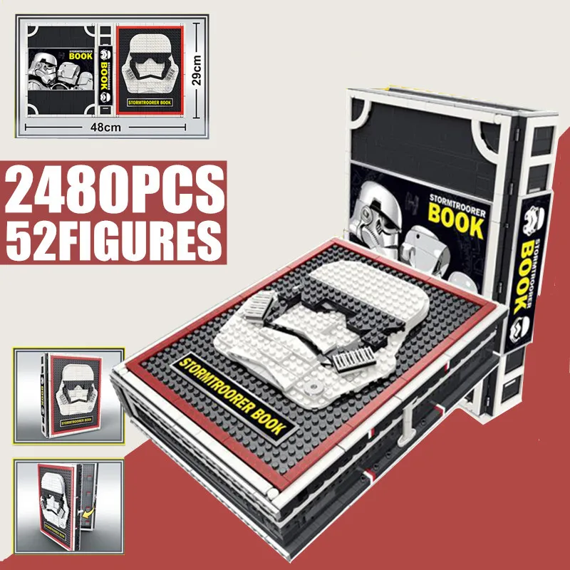 

New 2480PCS 52 Stormtroopers Stars Space Wars The Bad Batch Figures Collection Book Model Building Blocks Bricks Kid Gift Toy