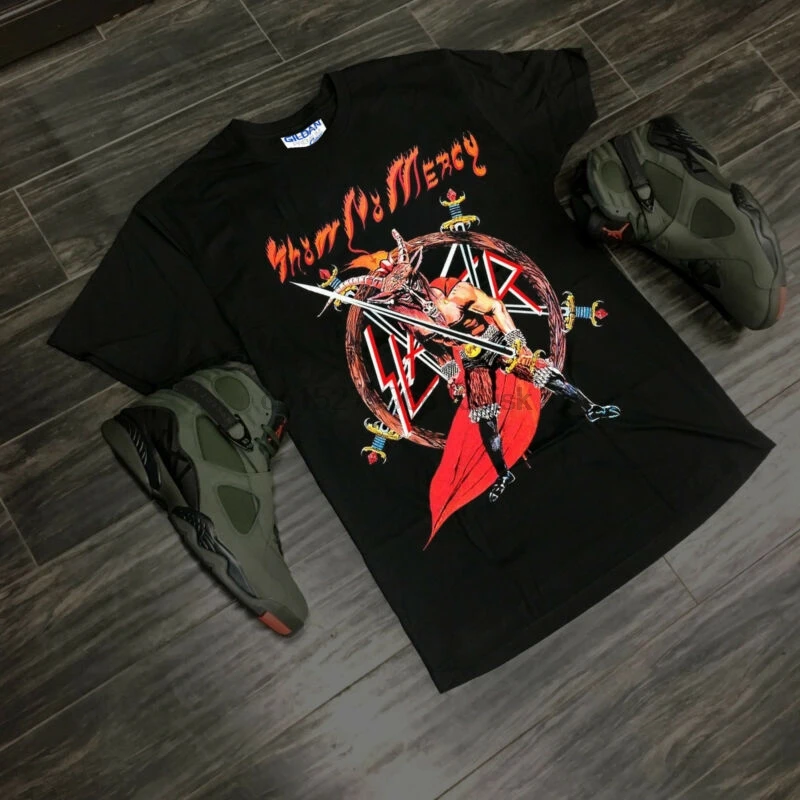 Черная футболка Slayer Show No милосердия | Мужская одежда